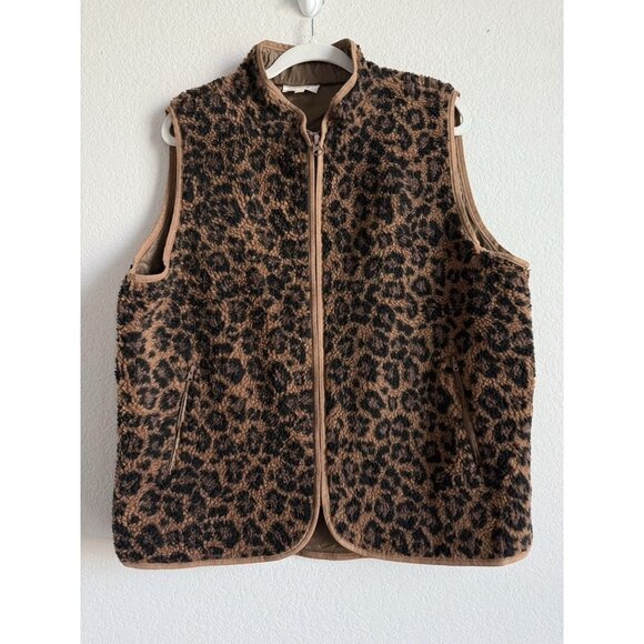 Vanilla Bay Women’s Animal Print‎ Sherpa Sleeveless Full Zip Lined Vest Size 1X - Picture 9 of 9